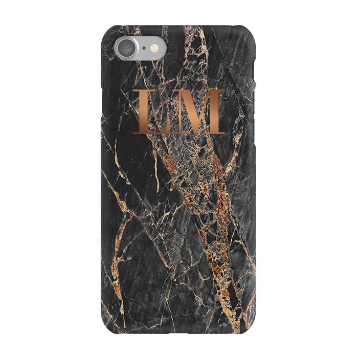 Personalised Slate Marble Bronze Initial iPhone 7 Case