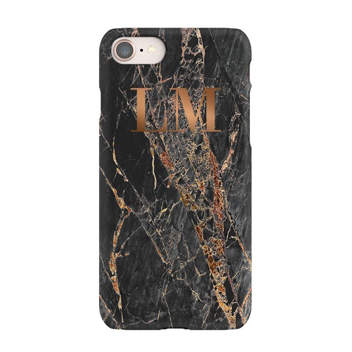 Personalised Slate Marble Bronze Initial iPhone 8 Case