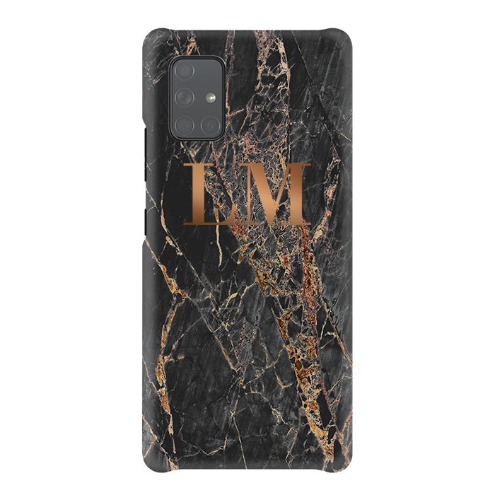 Personalised Slate Marble Bronze Initial Samsung Galaxy A51 Case