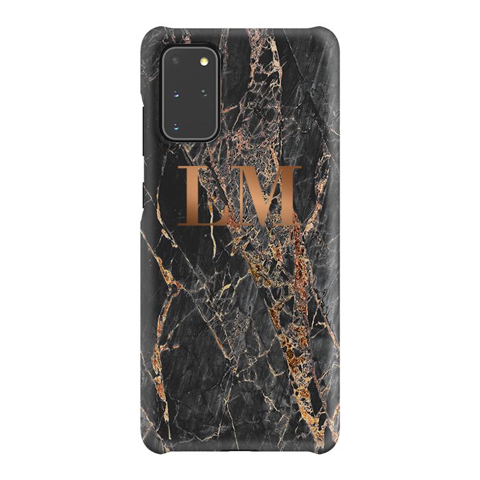 Personalised Slate Marble Bronze Initial Samsung Galaxy S20 Plus Case