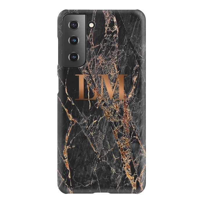 Personalised Slate Marble Bronze Initial Samsung Galaxy S22 Plus Case