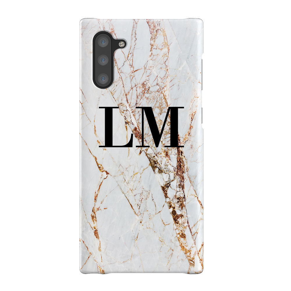 Personalised Cracked Marble Initials Samsung Galaxy Note 10 Case