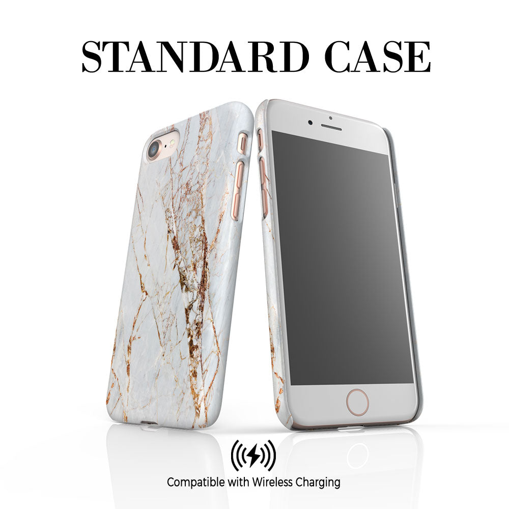 Personalised Cracked Marble Initials iPhone SE Case