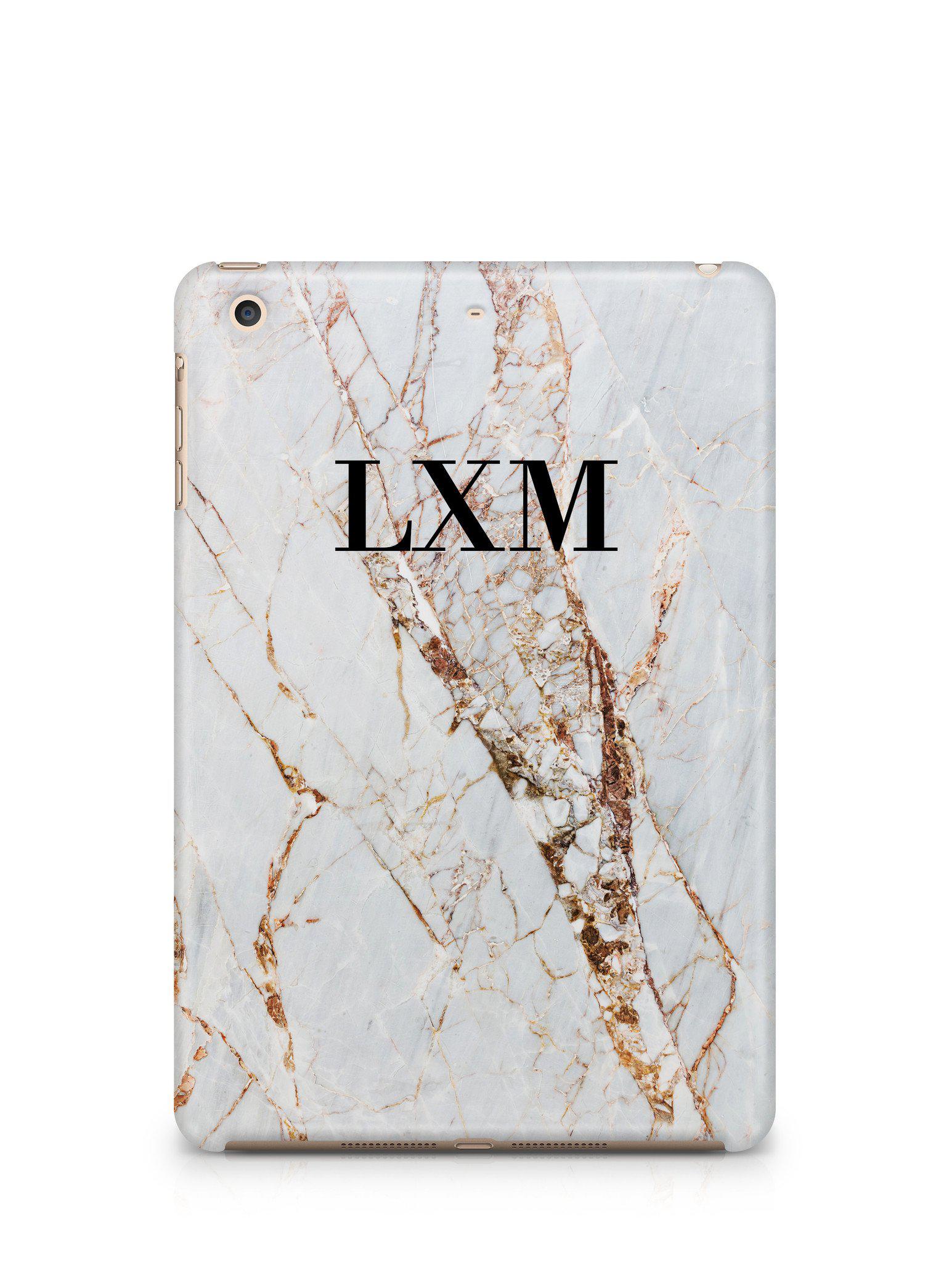 Personalised Cracked Marble Initials iPad Case