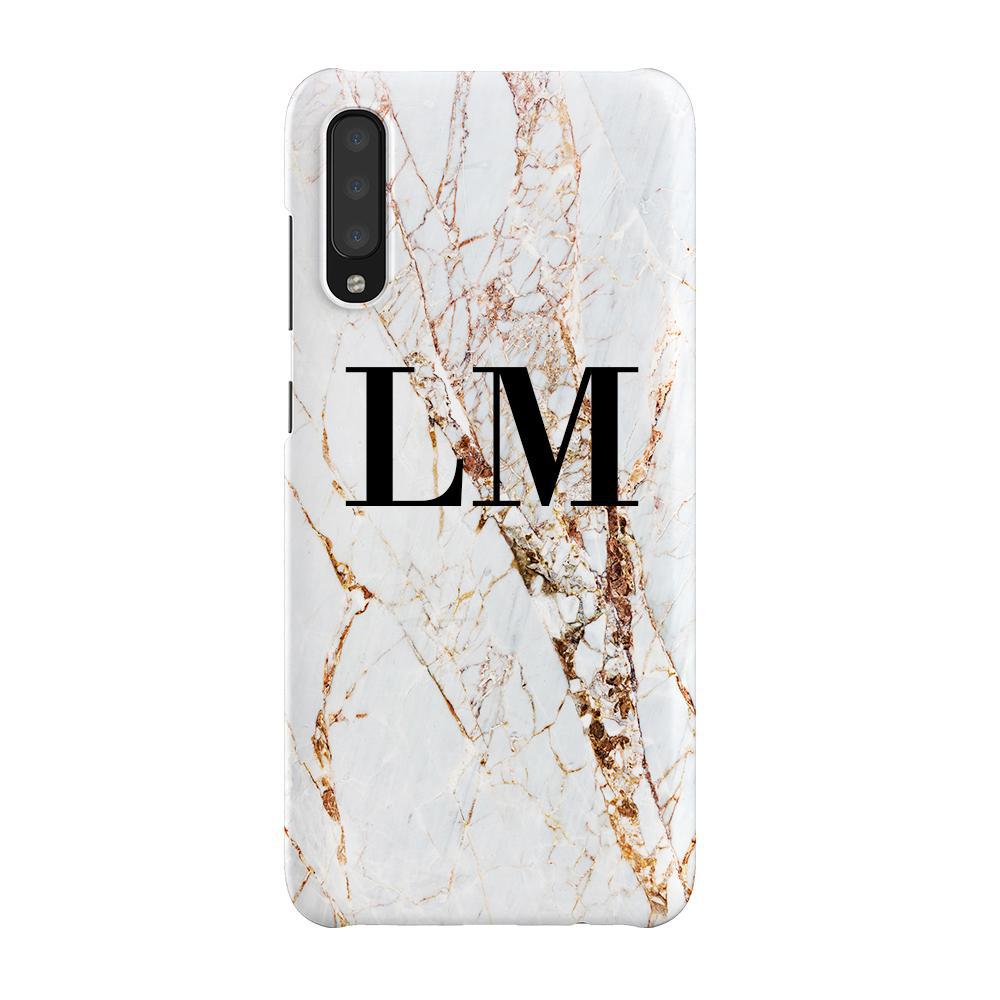 Personalised Cracked Marble Initials Samsung Galaxy A70 Case