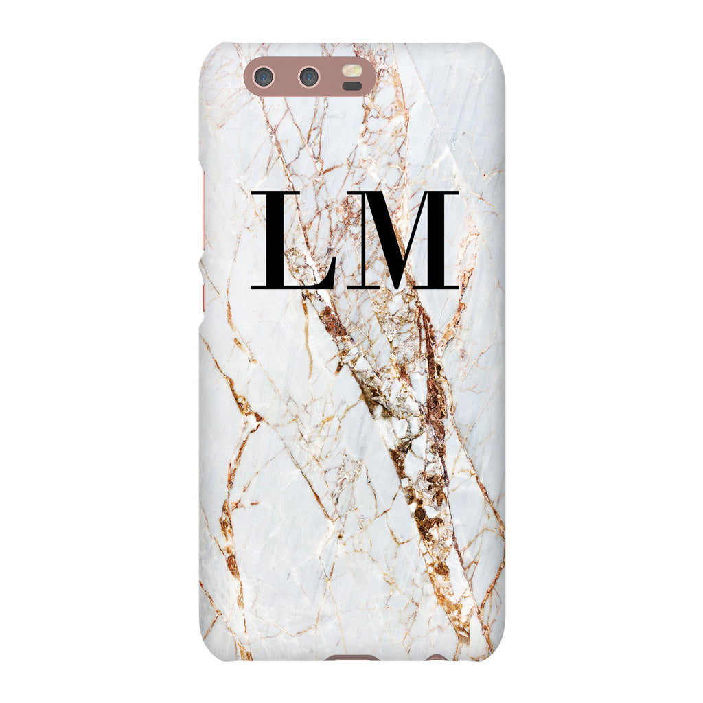 Personalised Cracked Marble Initials Huawei P10 Case
