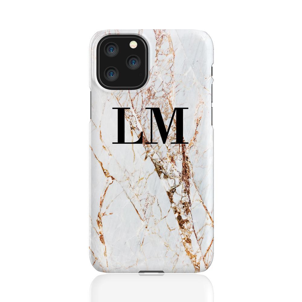 Personalised Cracked Marble Initials iPhone 11 Pro Case