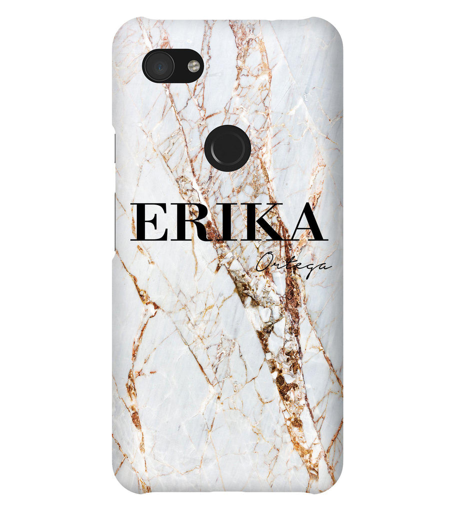 Personalised Cracked Marble Name Google Pixel 3a XL Case