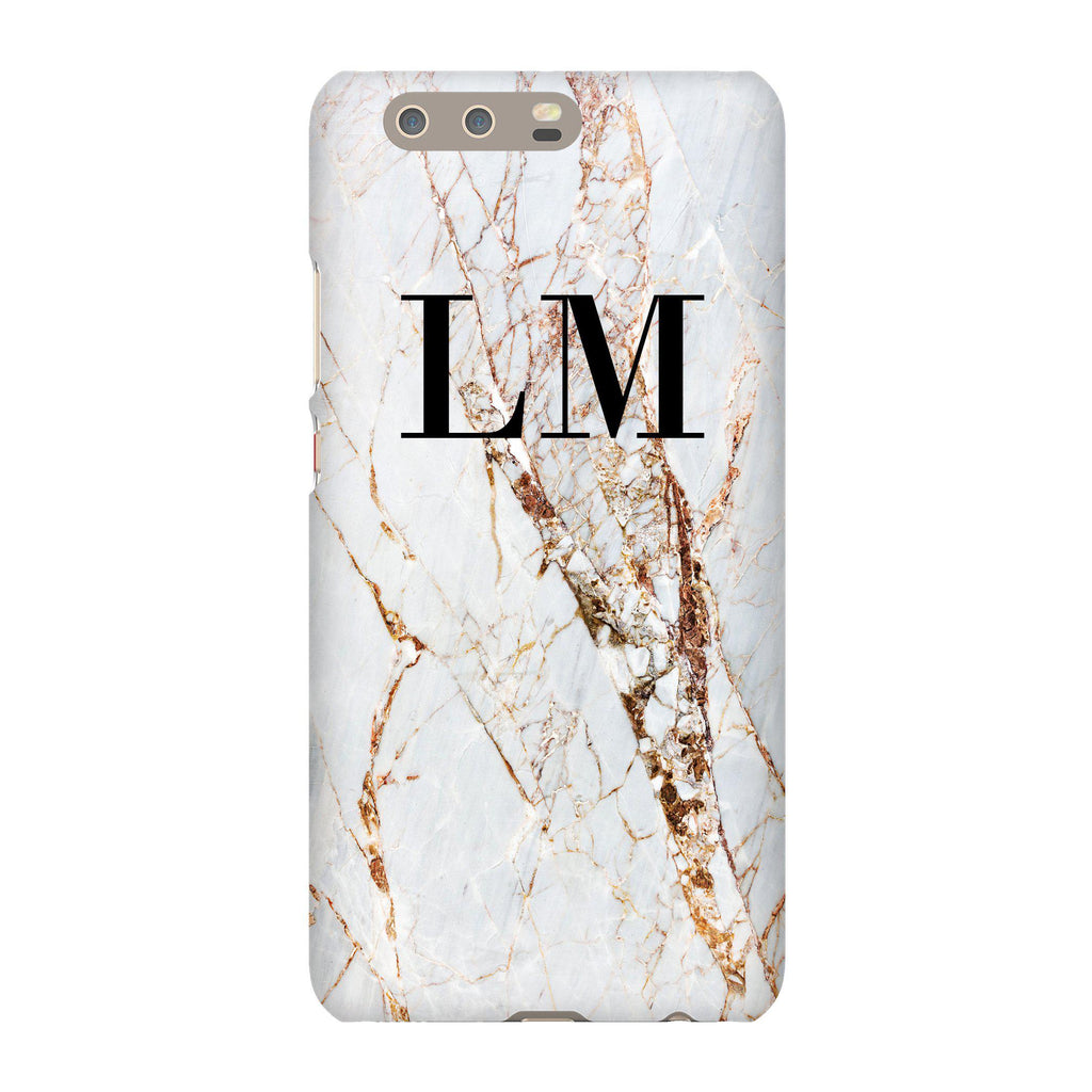 Personalised Cracked Marble Initials Huawei P10 Plus Case