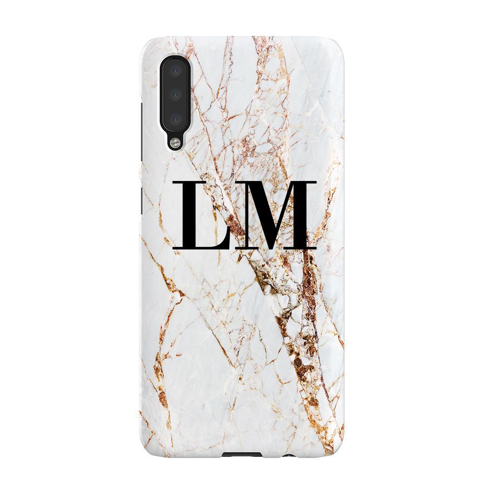 Personalised Cracked Marble Initials Samsung Galaxy A50 Case