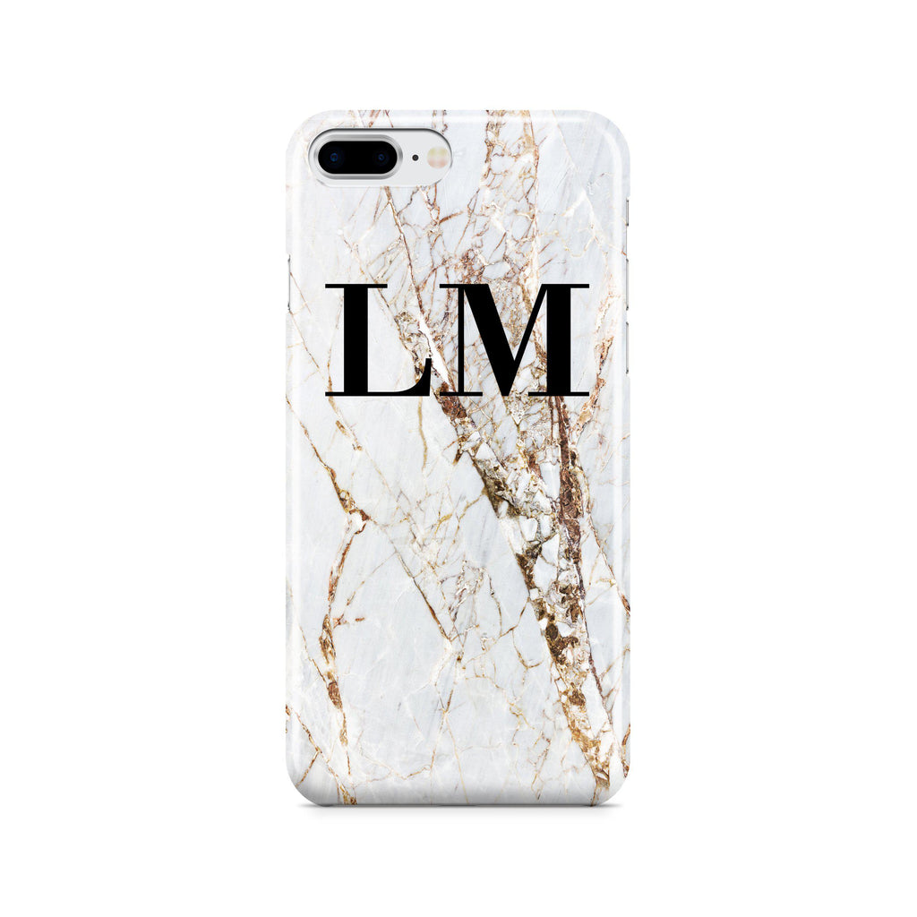 Personalised Cracked Marble Initials iPhone 7 Plus Case