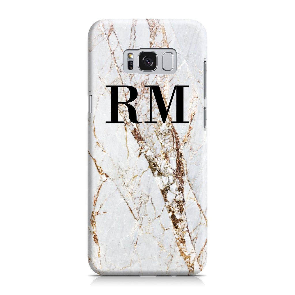 Personalised Cracked Marble Initials Samsung Galaxy S8 Case