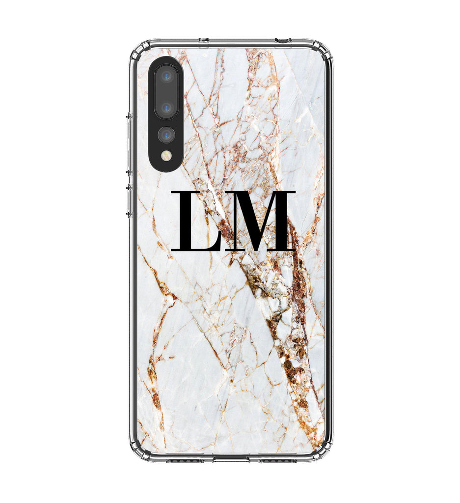 Personalised Cracked Marble Initials Huawei P20 Pro Case