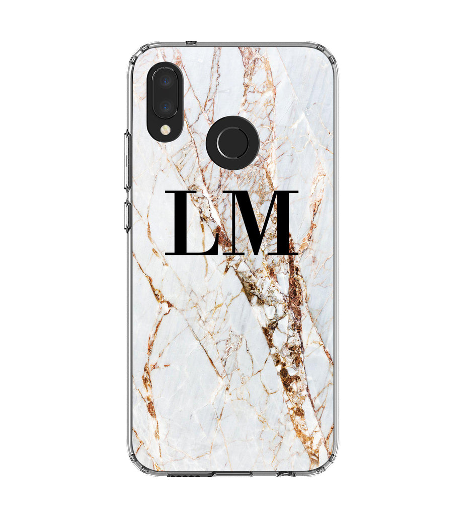 Personalised Cracked Marble Initials Huawei P20 Lite Case