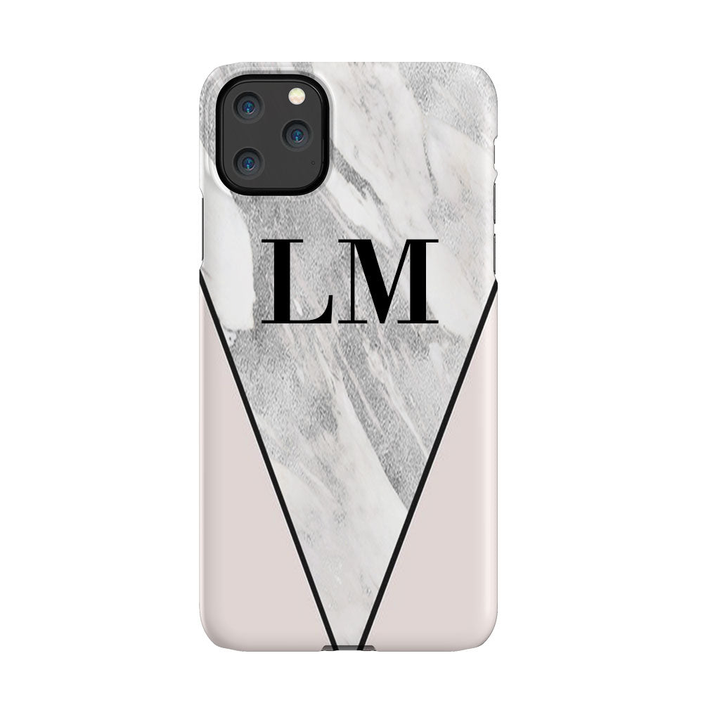 Personalised Pink x Castello Marble Contrast iPhone 11 Pro Max Case