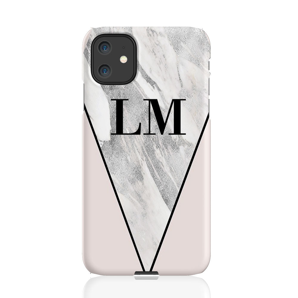 Personalised Pink x Castello Marble Contrast iPhone 11 Case