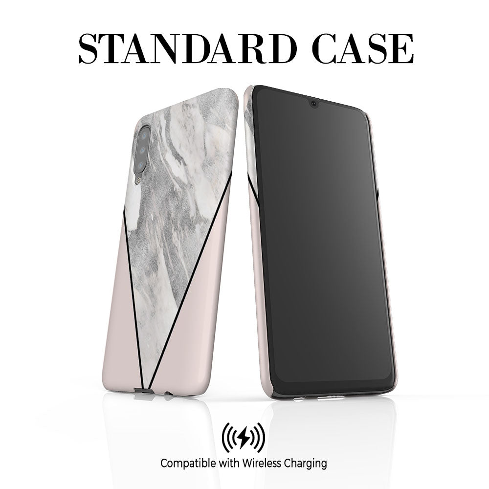 Personalised Pink x Castello Marble Contrast Samsung Galaxy A50 Case