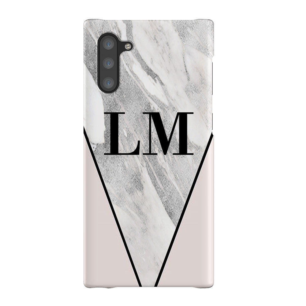 Personalised Pink x Castello Marble Contrast Samsung Galaxy Note 10 Case