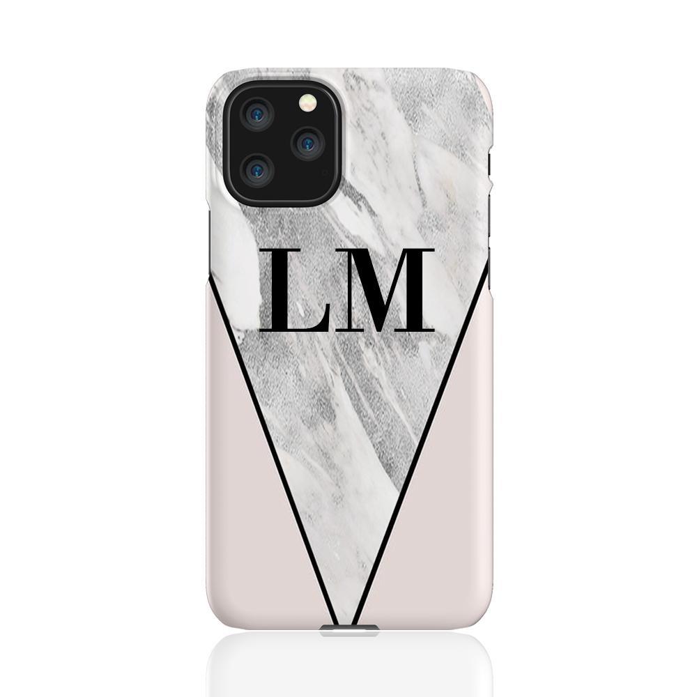Personalised Pink x Castello Marble Contrast iPhone 11 Pro Case