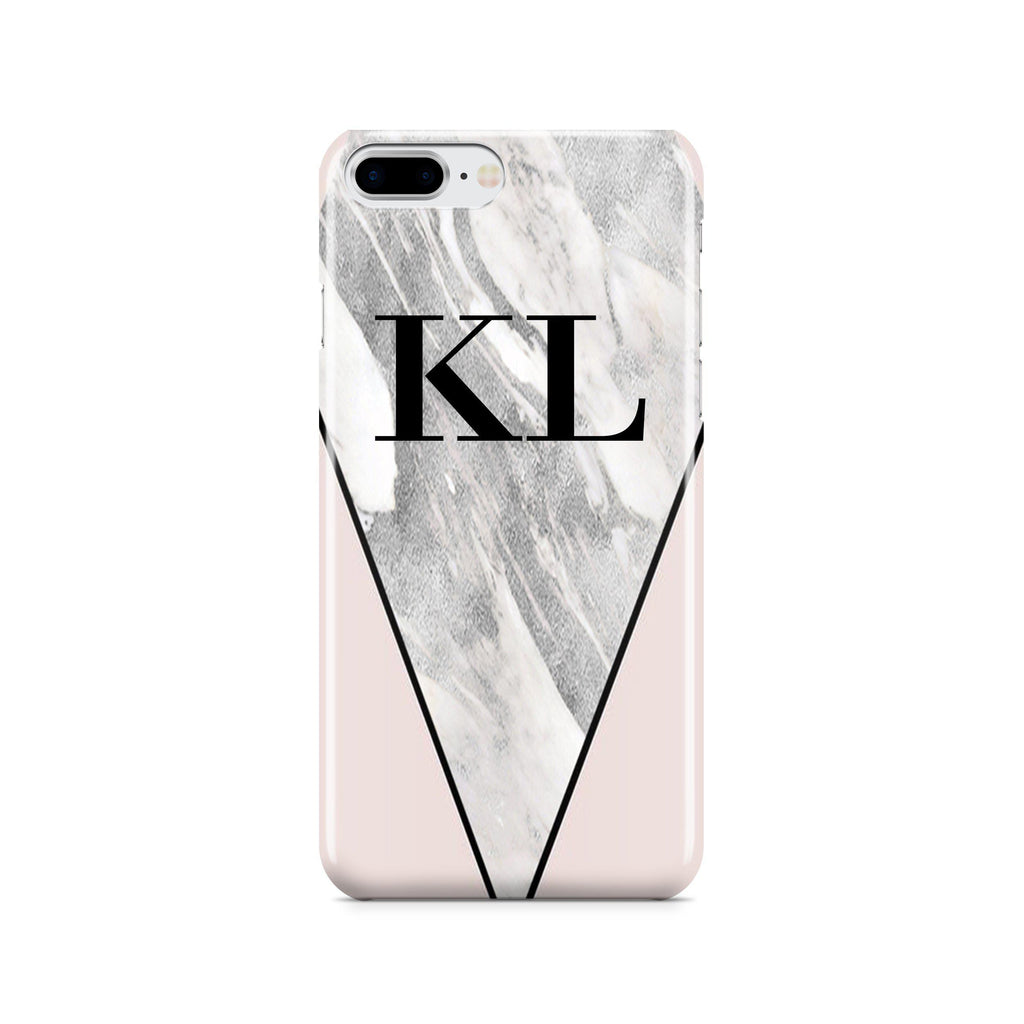 Personalised Pink x Castello Marble Contrast iPhone 7 Plus Case