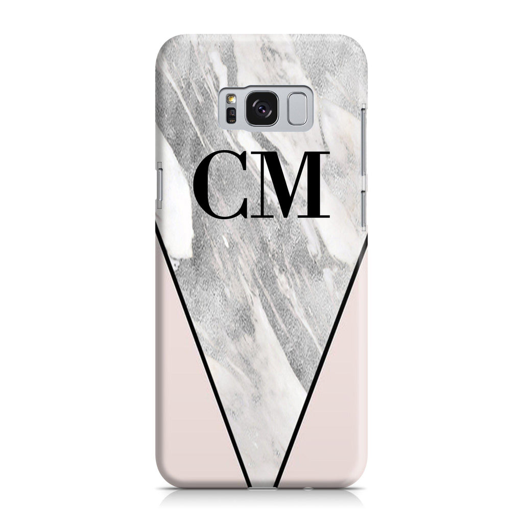 Personalised Pink x Castello Marble Contrast Samsung Galaxy S8 Plus Case