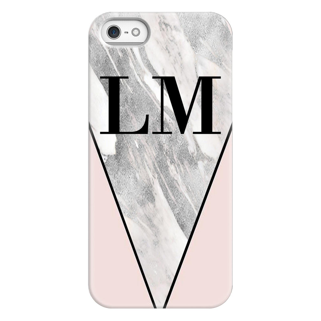 Personalised Pink x Castello Marble Contrast iPhone 5/5s/SE (2016) Case