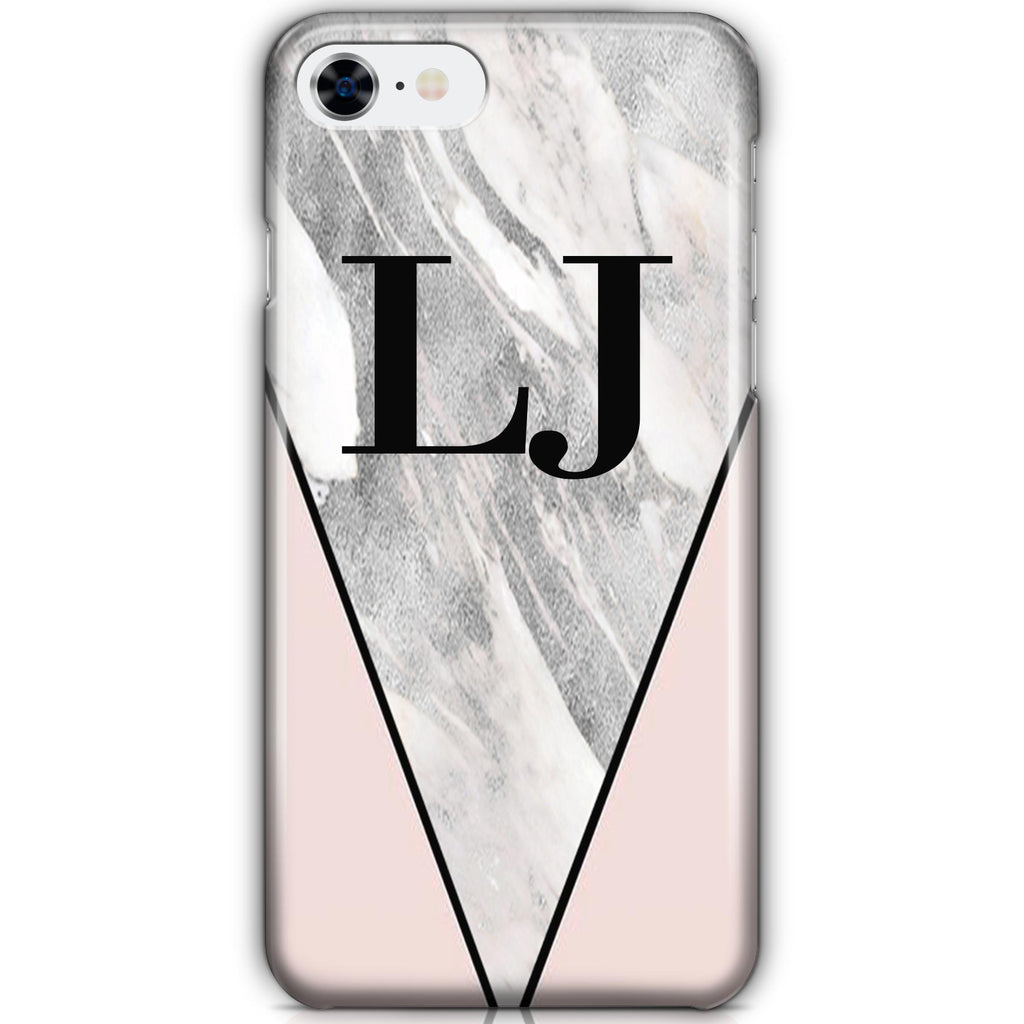 Personalised Pink x Castello Marble Contrast iPhone SE Case