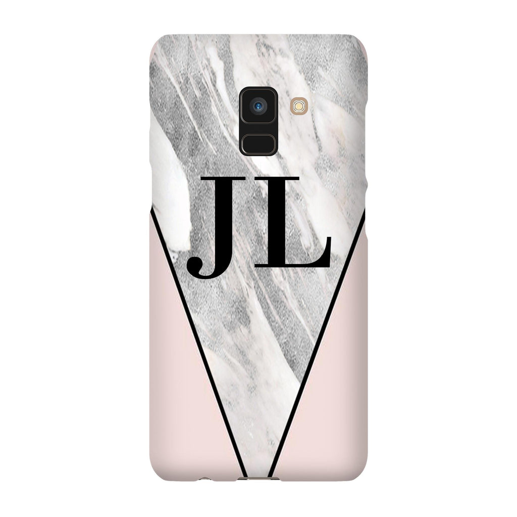 Personalised Pink x Castello Marble Contrast Samsung Galaxy A8 Case