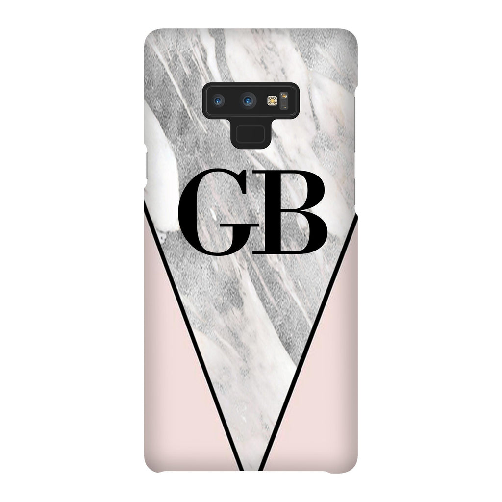 Personalised Pink x Castello Marble Contrast Samsung Galaxy Note 9 Case