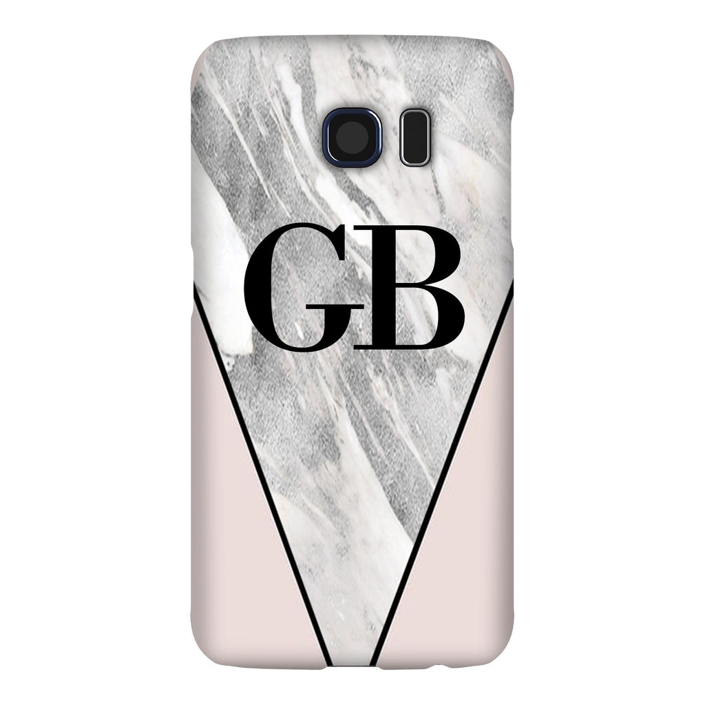 Personalised Pink x Castello Marble Contrast Samsung Galaxy S6 Case