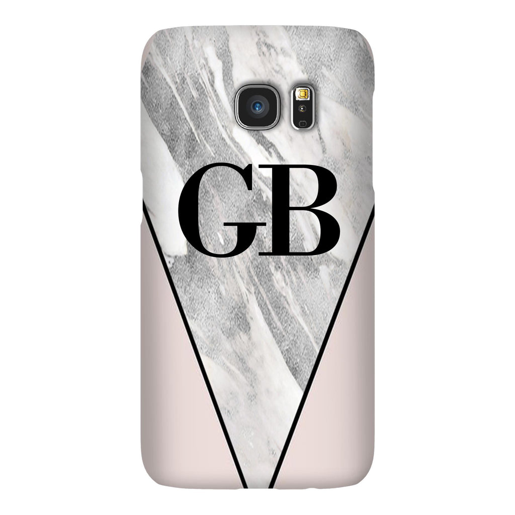 Personalised Pink x Castello Marble Contrast Samsung Galaxy S7 Case