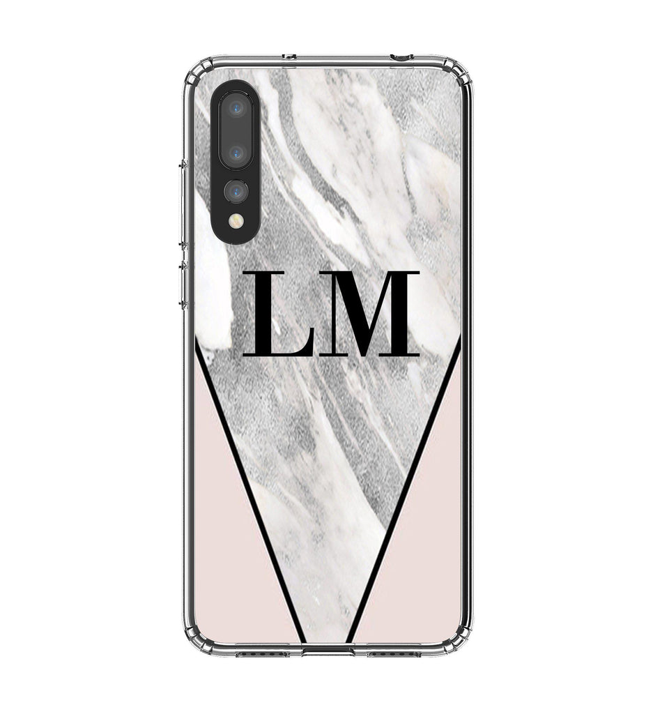 Personalised Pink x Castello Marble Contrast Huawei P20 Pro Case