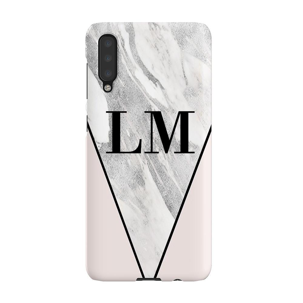 Personalised Pink x Castello Marble Contrast Samsung Galaxy A50 Case