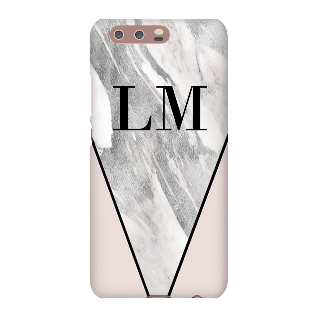 Personalised Pink x Castello Marble Contrast Huawei P10 Case