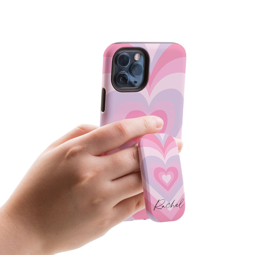 Personalised Heart Latte Clickit Phone grip