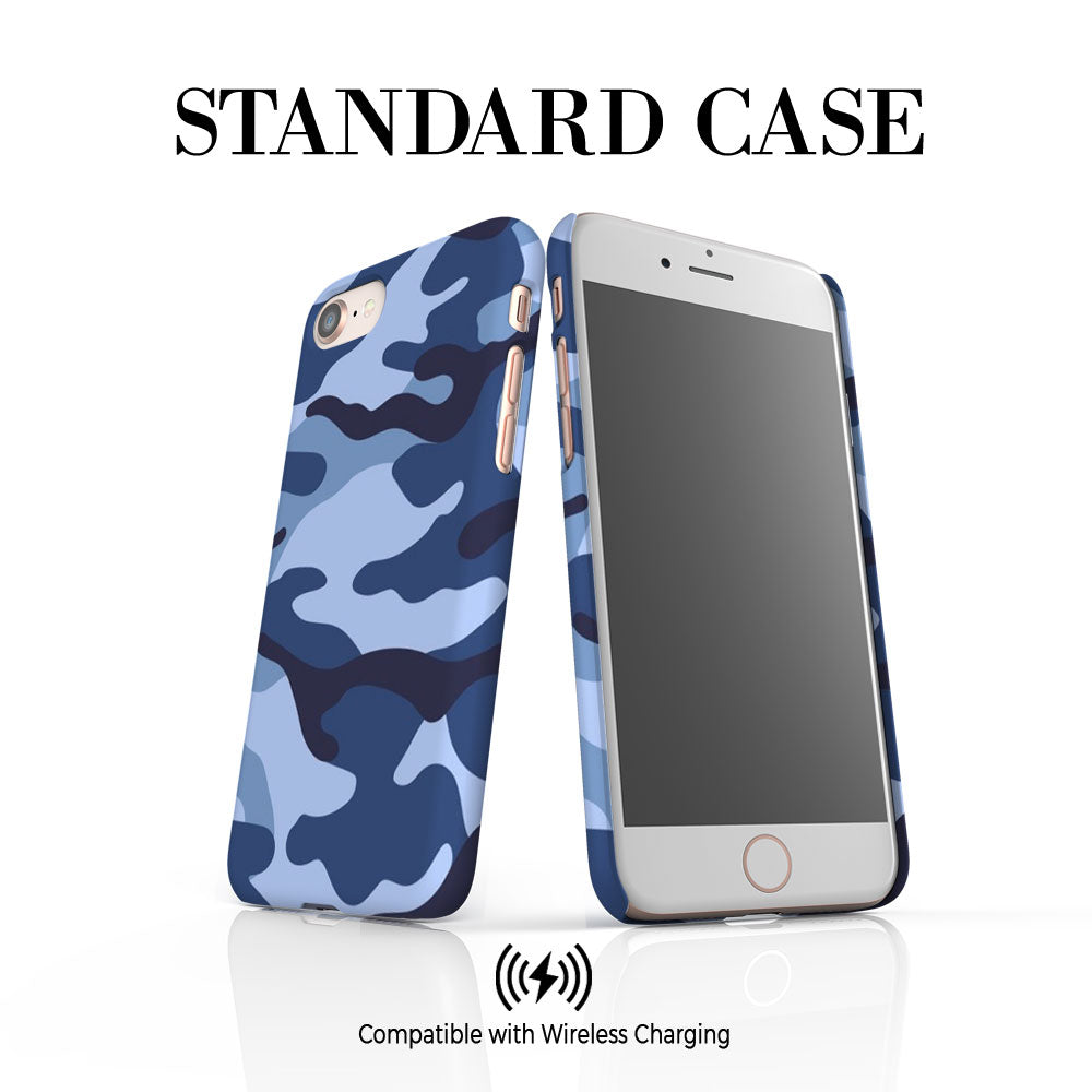 Personalised Cobalt Blue Camouflage Initials iPhone SE Case