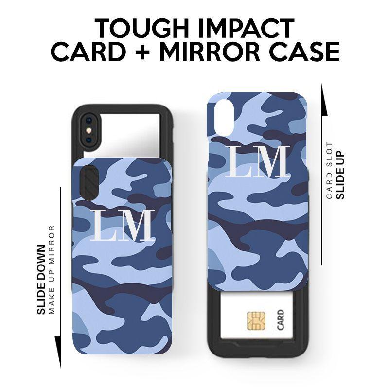 Personalised Cobalt Blue Camouflage Initials iPhone 12 Pro Case