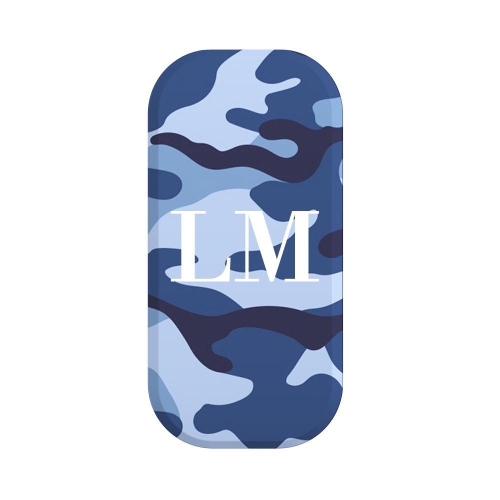 Personalised Cobalt Blue Camouflage Initials Clickit Phone grip