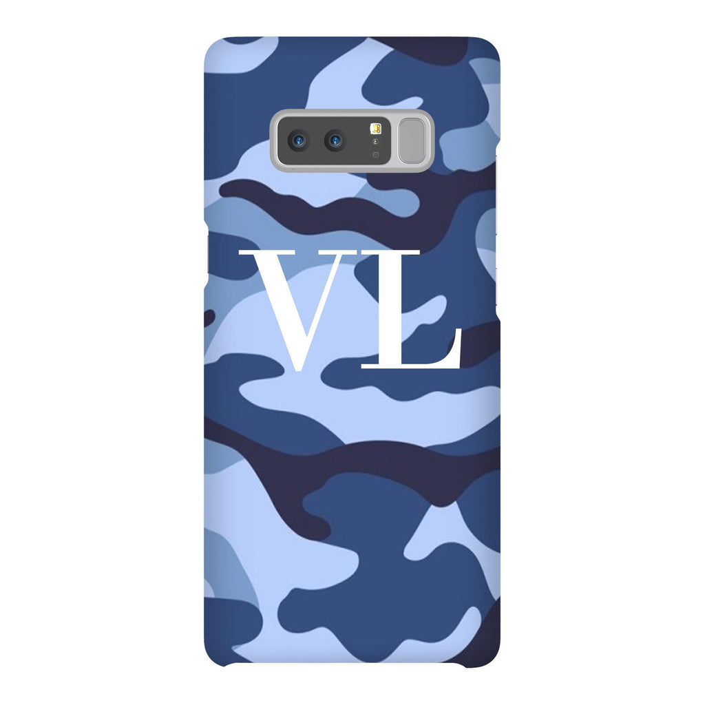 Personalised Cobalt Blue Camouflage Initials Samsung Galaxy Note 8 Case