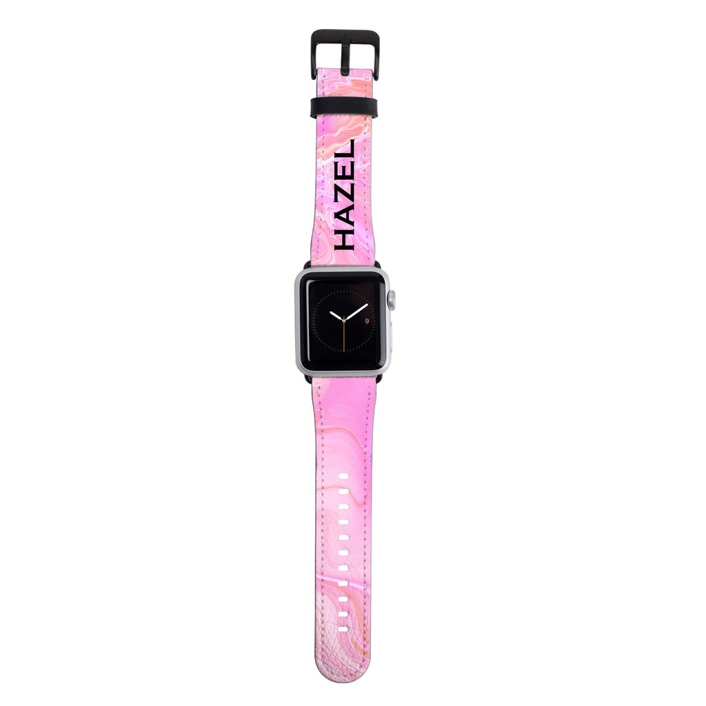 Personalised Cosmic Pink Name Apple Watch Strap