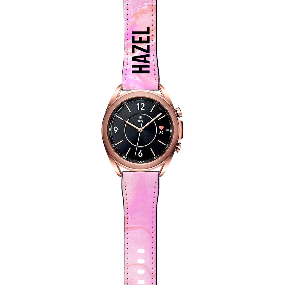 Personalised Cosmic Pink Name Samsung Galaxy Watch3 Strap