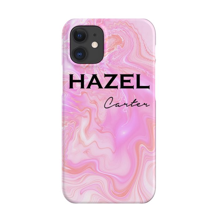 Personalised Cosmic Pink Name iPhone 12 Case