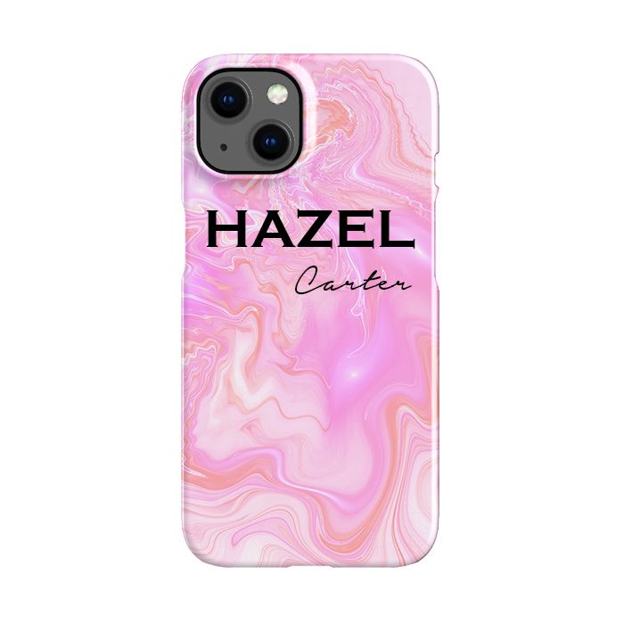 Personalised Cosmic Pink Name iPhone 14 Plus Case