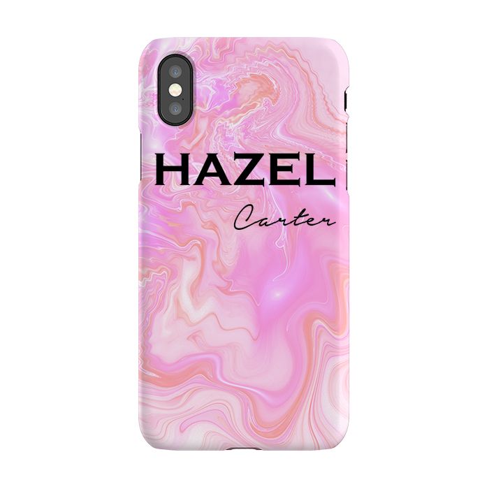 Personalised Cosmic Pink Name iPhone X Case