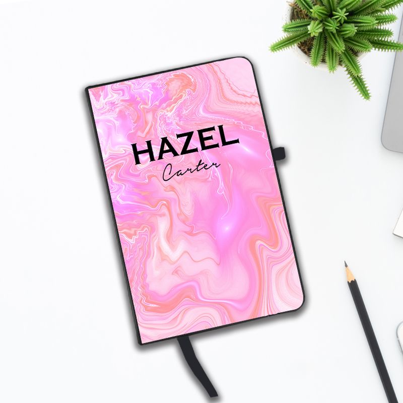 Personalised Cosmic Pink Name Notebook
