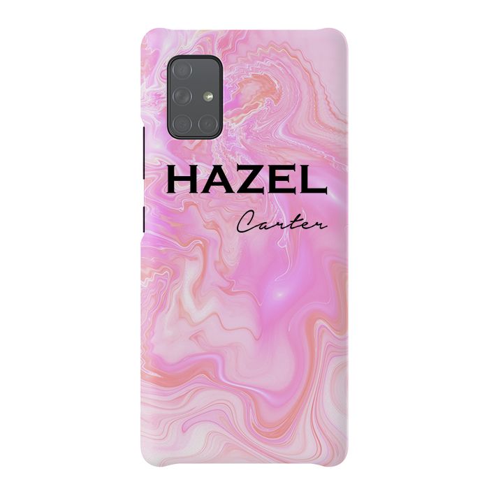 Personalised Cosmic Pink Name Samsung Galaxy A51 Case