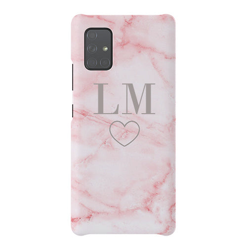Personalised Cotton Candy Heart Marble Samsung Galaxy A51 Case