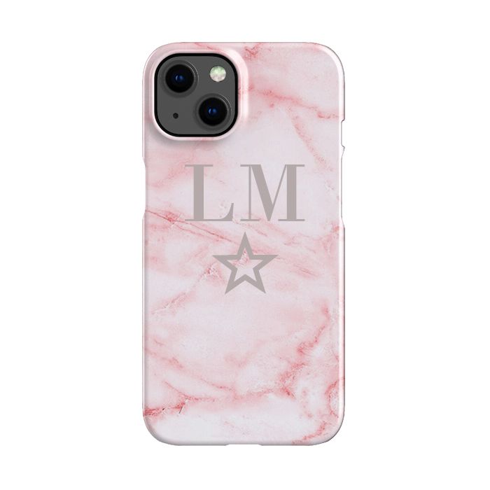 Personalised Cotton Candy Star Marble Initials iPhone 15 Case