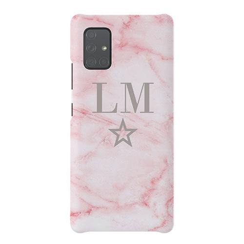 Personalised Cotton Candy Star Marble Initials Samsung Galaxy A51 Case