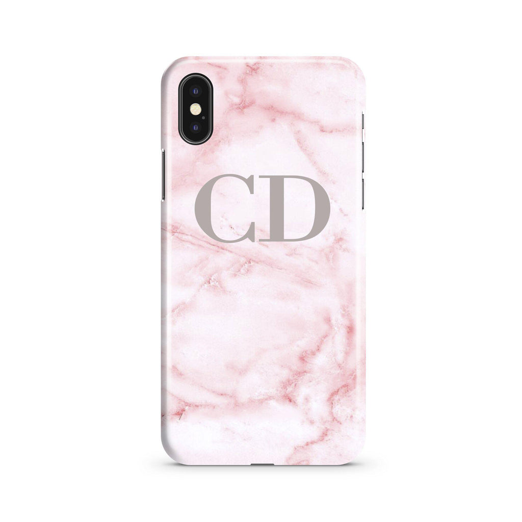 Personalised Cotton Candy Marble Initials iPhone XS Case